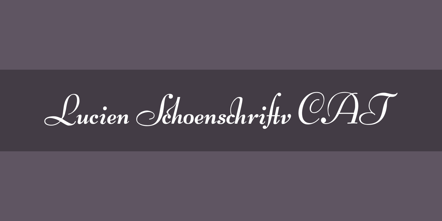 Lucien Schoenschriftv CAT Regular Font preview